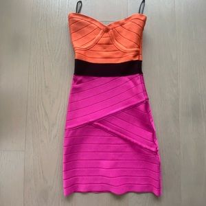 Bebe Colorblock Bandage Dress